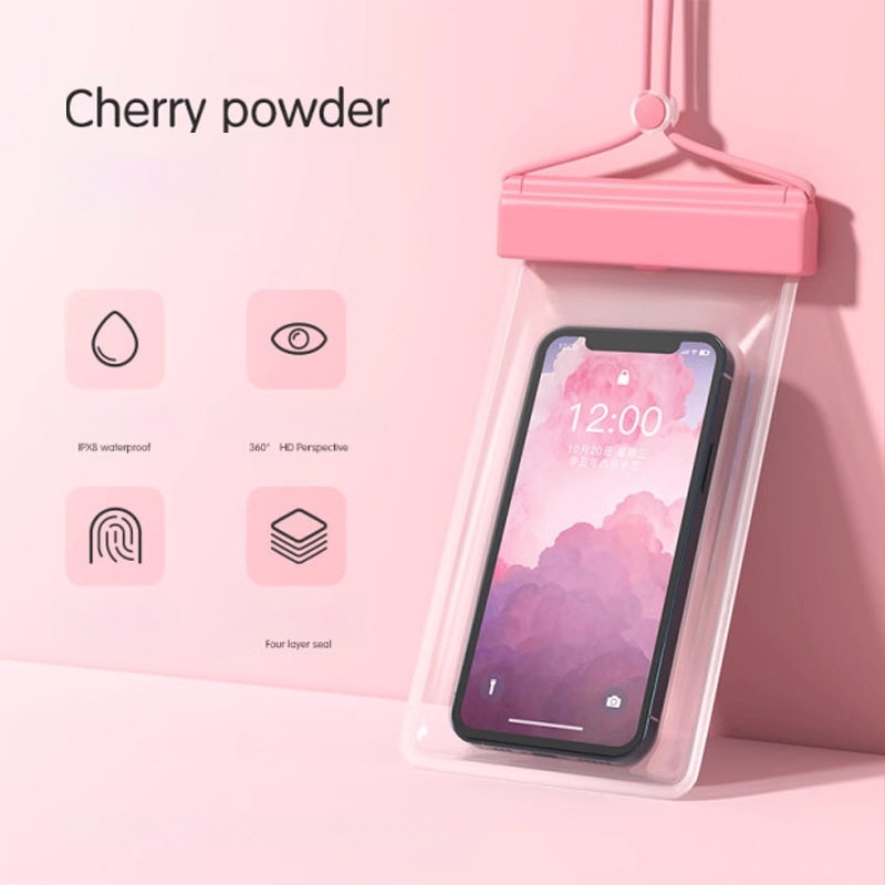 Vodootporna torbica za telefon za plažu s HD dodirnim zaslonom — kompatibilno s telefonima do 7,2 inča, plastično vodootporno kućište, moguć prilagođeni logotip, za plivanje, ronjenje i raftanje