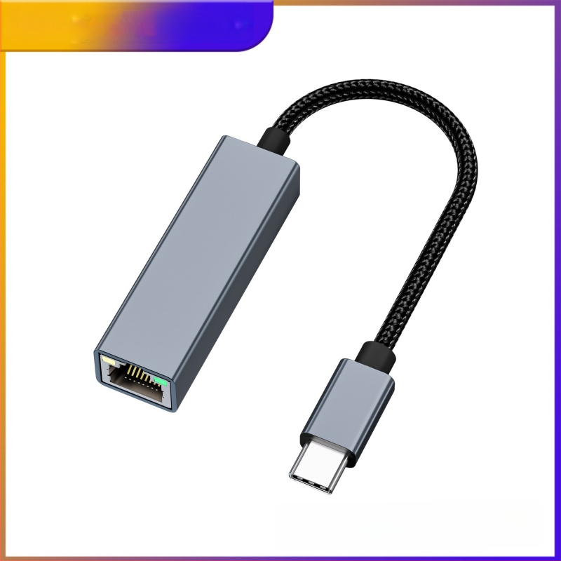 Adaptor USB-C către RJ45 Gigabit DK03 – USB 3.0, 10/100/1000 Mbps, indicator LED, compatibil Windows 11/10/8.1/8, macOS, iOS, Android