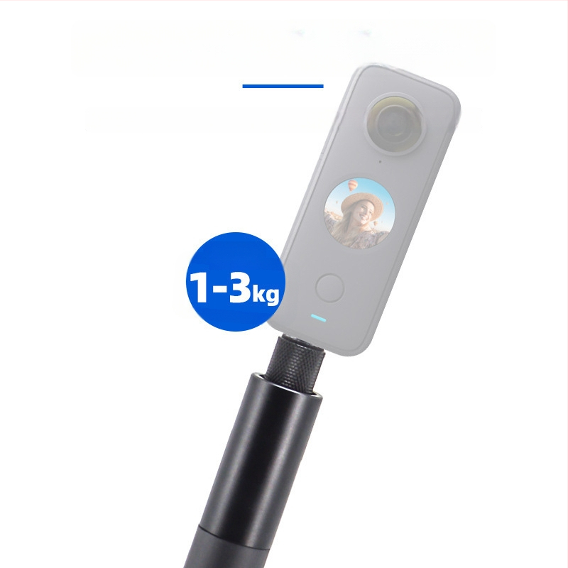 Baston selfie extensibil pentru Insta360 ONE R / X2 / EVO, mâner din aliaj de aluminiu, priză din burete și curea de încheietură; sarcină maximă 2–5 kg