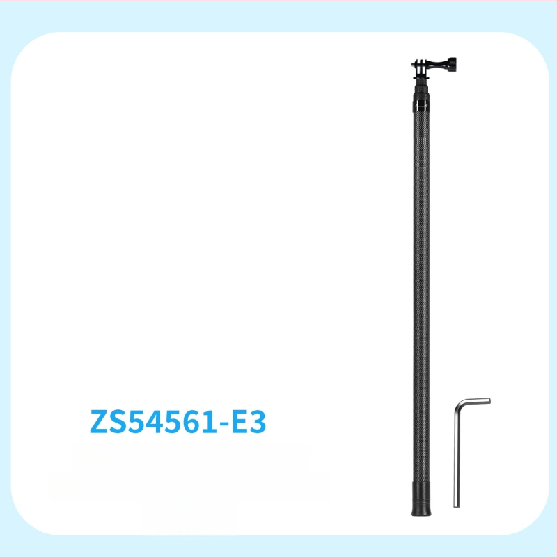 Monopod selfie din carbon cu 7 secțiuni, montaj 1/4 inch și interfețe duale, compatibil cu camere de acțiune și telefoane, sarcină maximă 2 kg