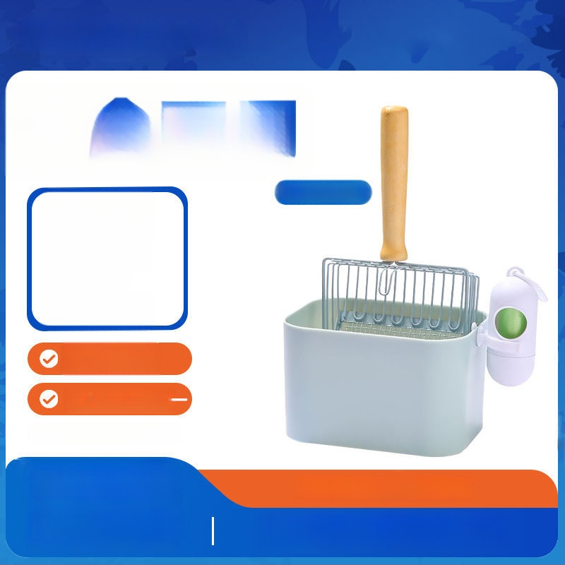 Lopată pentru nisip de pisică și coș de gunoi – 2 în 1, plastic, neimportat, fără cadou