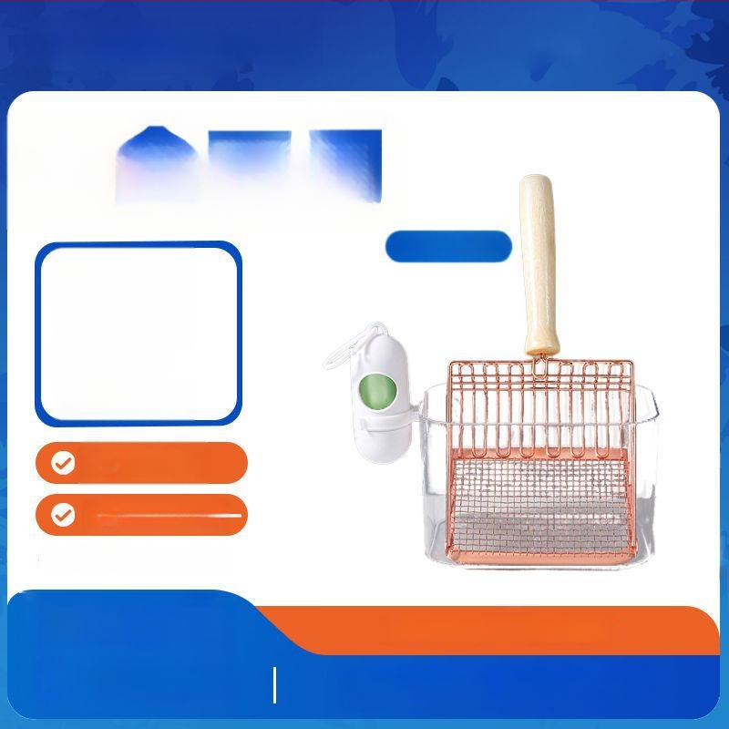 Lopată pentru nisip de pisică și coș de gunoi – 2 în 1, plastic, neimportat, fără cadou