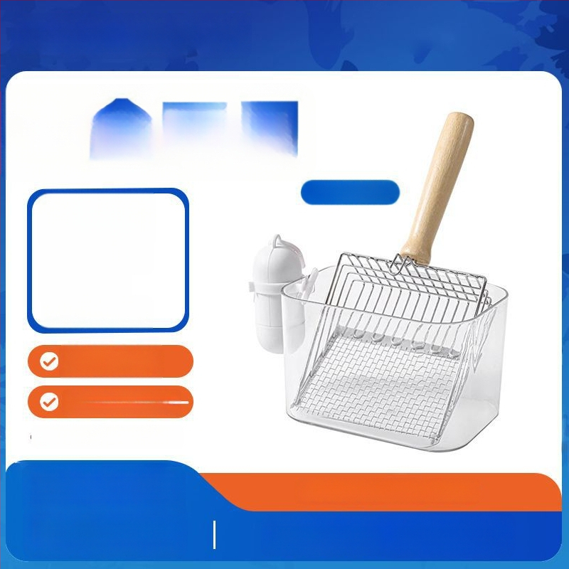 Lopată pentru nisip de pisică și coș de gunoi – 2 în 1, plastic, neimportat, fără cadou