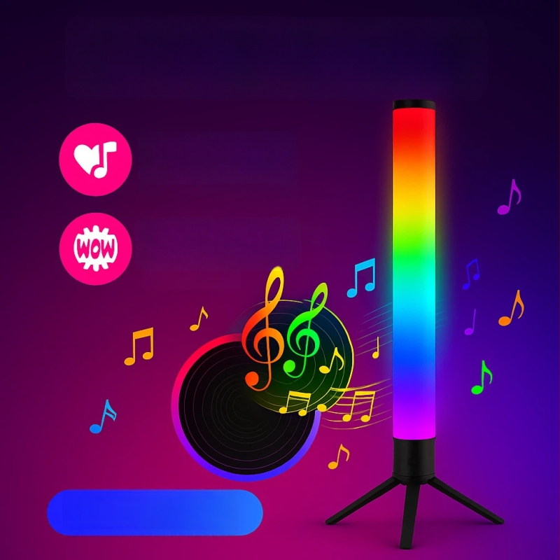 LED торшер с RGB амбиентно осветление, дистанционно управление, nordic стил, акрилен корпус, PVC абажур