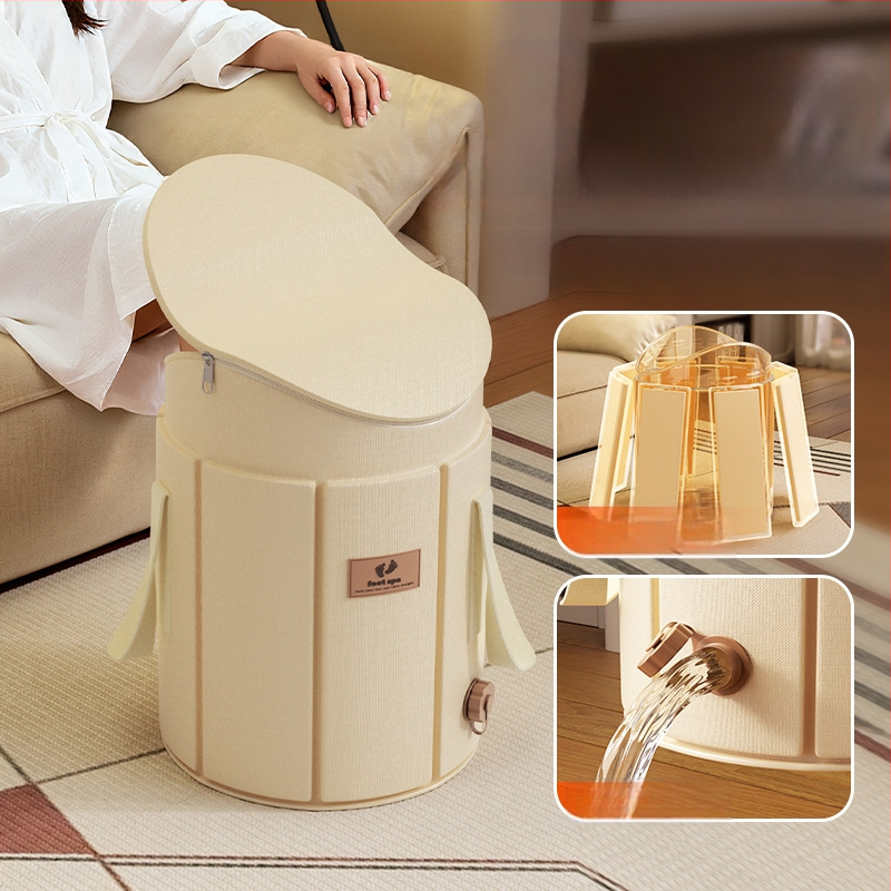 Αναδιπλούμενη λεκάνη ποδιών, υψωμένη και μονωμένη, από Oxford ύφασμα, PVC και μονωτικό πάνελ, κατάλληλη για μούλιασμα ποδιών