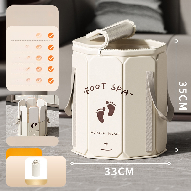 Αναδιπλούμενη λεκάνη ποδιών, υψωμένη και μονωμένη, από Oxford ύφασμα, PVC και μονωτικό πάνελ, κατάλληλη για μούλιασμα ποδιών