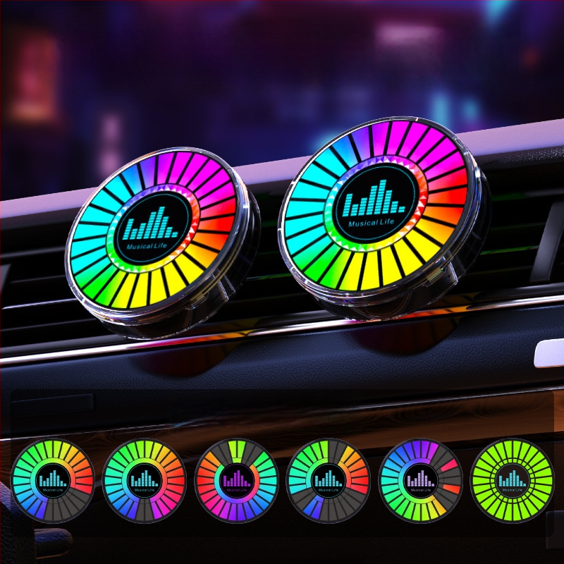 RGB LED λαμπτήρας εξαερισμού αυτοκινήτου με φωτισμό 3D ατμόσφαιρας, φωνητικό έλεγχο και αρωματοθεραπεία