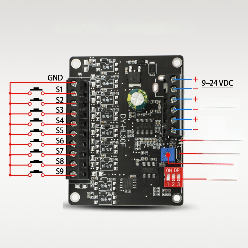WAVGAT 24V 30W skaņas paziņojumu modulis ar augsta/zemā līmeņa aktivizāciju, MP3 atskaņošana 1:1, HL30F
