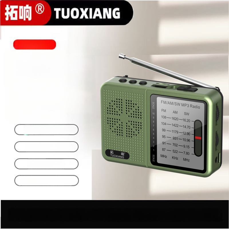Tuoxiang T-6675 radio s punim rasponom za starije osobe, prijenosni radio s karticom, kratkovalni, mini punjenje