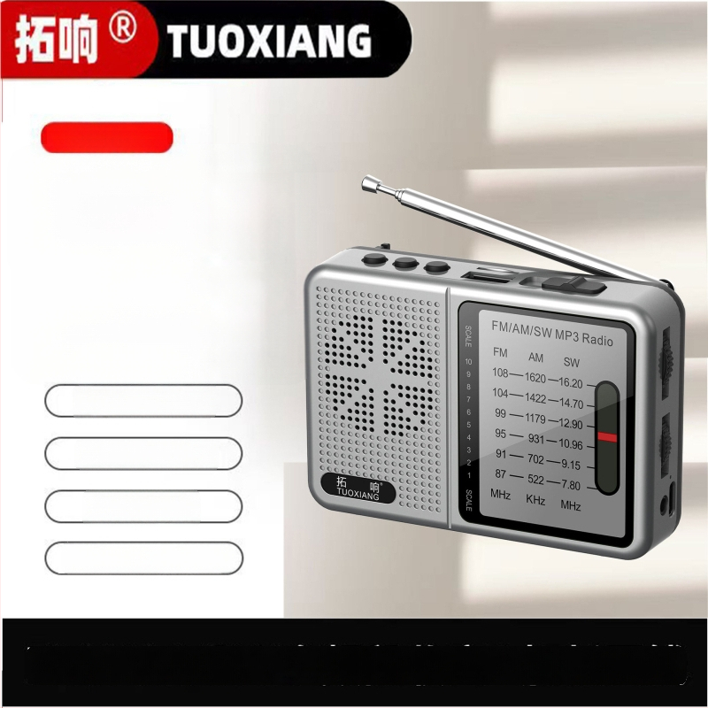 Tuoxiang T-6675 radio s punim rasponom za starije osobe, prijenosni radio s karticom, kratkovalni, mini punjenje