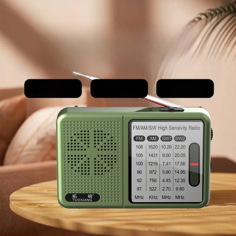 Tuoxiang T-6675 radio s punim rasponom za starije osobe, prijenosni radio s karticom, kratkovalni, mini punjenje