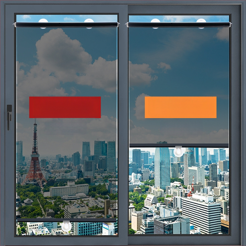 Офис роло щора за стъкло с телескопична всмукваща чашка, без пробиване, регулируема сянка