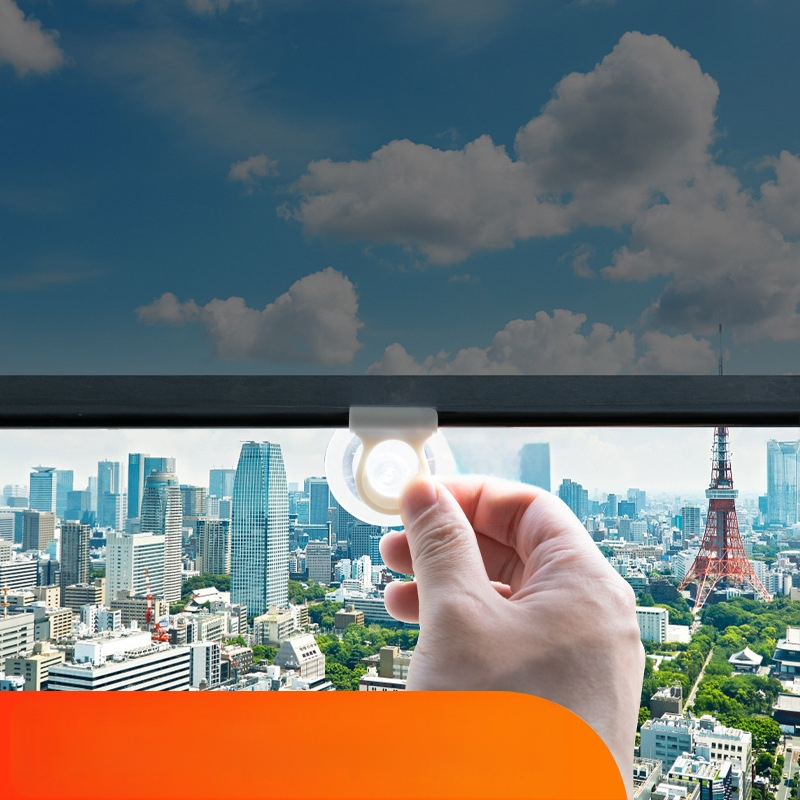 Офис роло щора за стъкло с телескопична всмукваща чашка, без пробиване, регулируема сянка