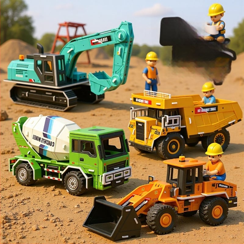 3D пъзел със строителен автомобил — хартиен материал, за деца 4–6 г., DIY и персонализация, триизмерна конструктивна мозайка