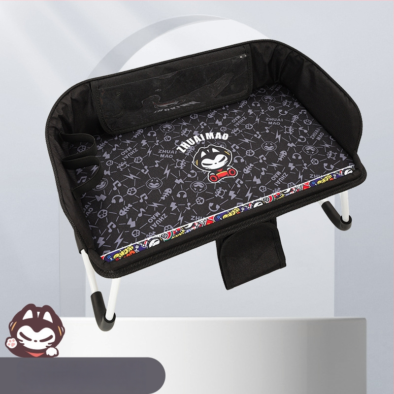 Automobiļa saliekamais ēdiena galdiņš priekšējai pasažiera sēdvietai un aizmugurējai sēdvietai, klēpjdatora statīvs