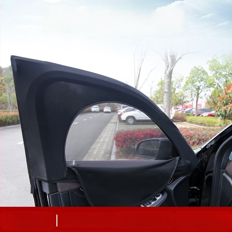 Cortină din plasă pentru geamul mașinii – protecție împotriva țânțarilor, intimitate, umbrire, respirabilă, transparentă, izolație termică; potrivită pentru sedan și SUV; Material: plasă poliesterică; Montură: tip suspendat