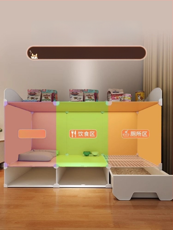 Cușcă pentru câini de talie mică, cu separare a toaletei, o cameră și o baie, kennel interior pentru animale de companie, vilă Teddy Bichon