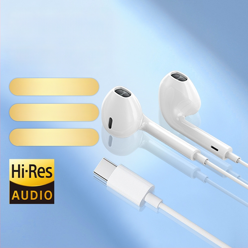 Iekšējās auss austiņas ar vadu Type-C savienojumu, 120 mm kabelis