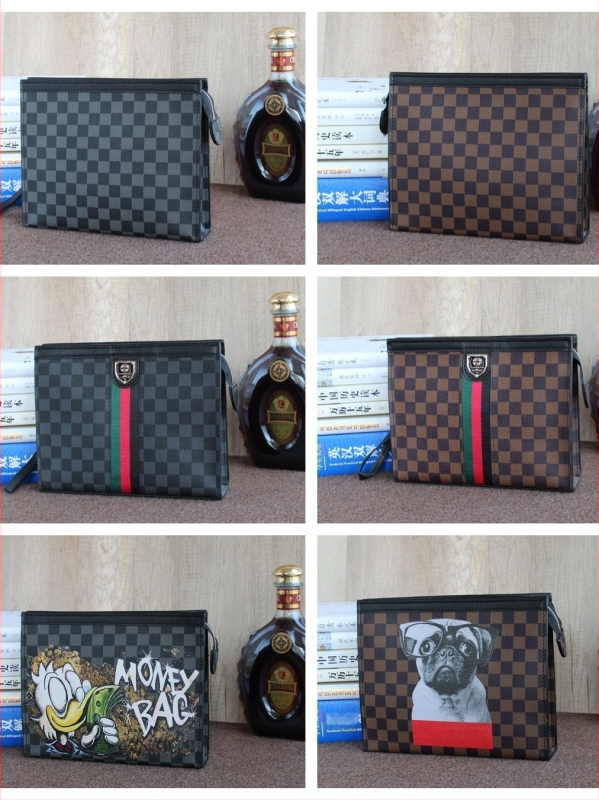 Мъжки клъч чанта PVC, райета, подплата полиестер, марка Mini dragon