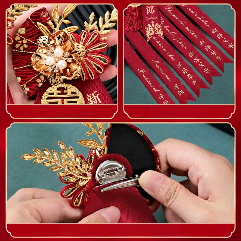 Vestuvių corsage komplektas šeimai ir vestuvinės šventei dalyviams – audinys, kinų stilius, be pritaikymo, specifikacijos: 80