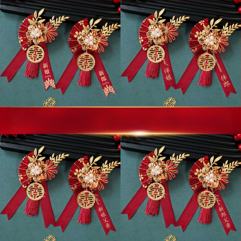 Vestuvių corsage komplektas šeimai ir vestuvinės šventei dalyviams – audinys, kinų stilius, be pritaikymo, specifikacijos: 80