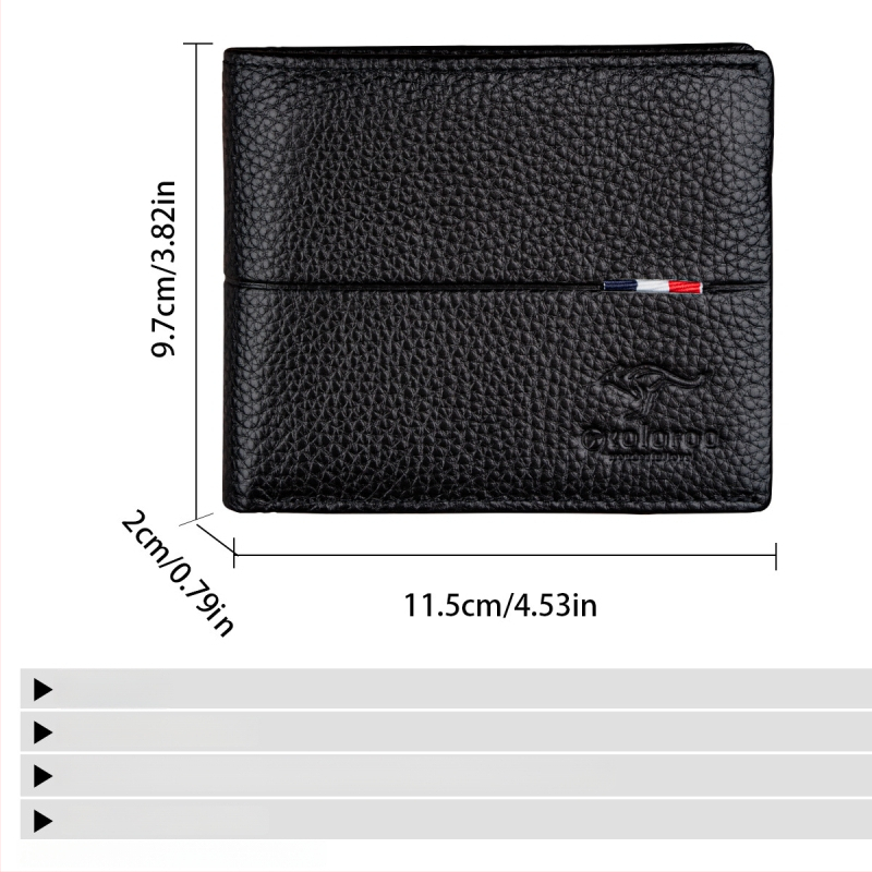 Vīriešu īss maks no īstas ādas, pirmās kārtas āda, pilsētas minimālais stils, vienkrāsains