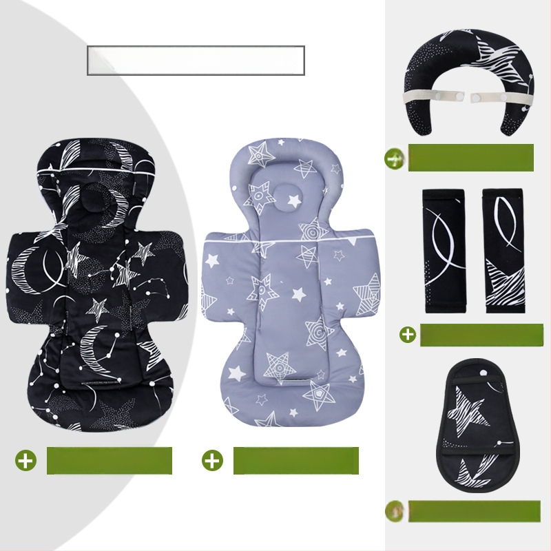 Kokvilnas paliktnis bērnu ratiem un gultiņai, četru sezonu saderība, iekšējā spilvena nomaiņa, vidukļa atbalsts un galvas spilvens