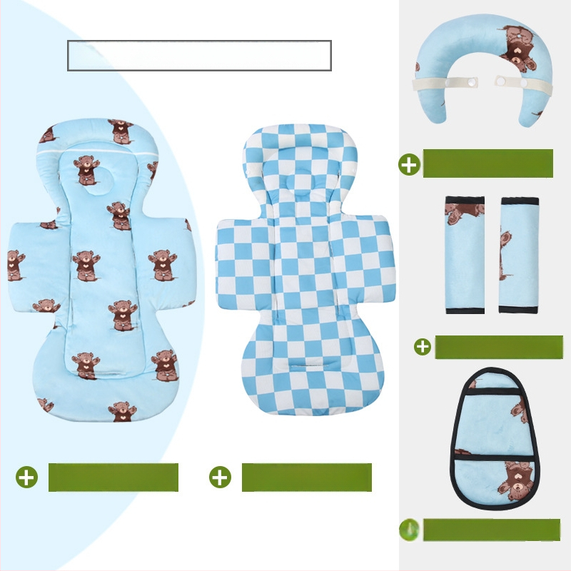 Kokvilnas paliktnis bērnu ratiem un gultiņai, četru sezonu saderība, iekšējā spilvena nomaiņa, vidukļa atbalsts un galvas spilvens