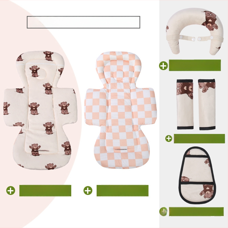 Kokvilnas paliktnis bērnu ratiem un gultiņai, četru sezonu saderība, iekšējā spilvena nomaiņa, vidukļa atbalsts un galvas spilvens