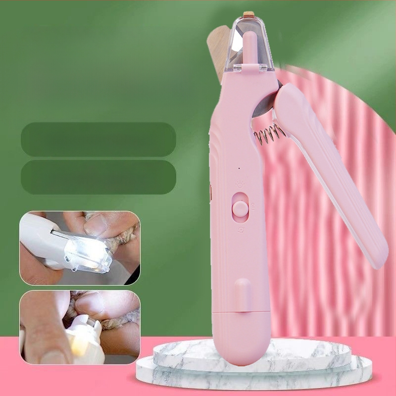 Tăietor pentru unghii de pisică, 2 în 1, cu fișier LED și polisare unghii