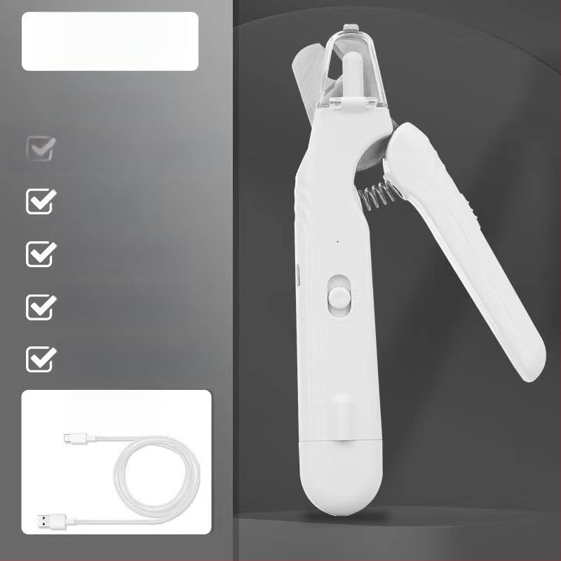 Tăietor pentru unghii de pisică, 2 în 1, cu fișier LED și polisare unghii