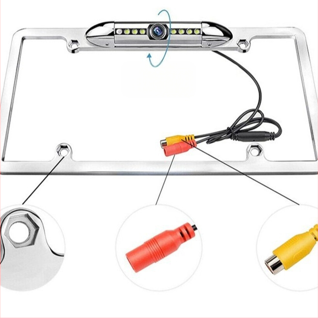 Cameră pentru plăcuța de înmatriculare a autoturismului, model universal, 720p, unghi de vizualizare 170°, alimentare 12V, opțiune fără fir