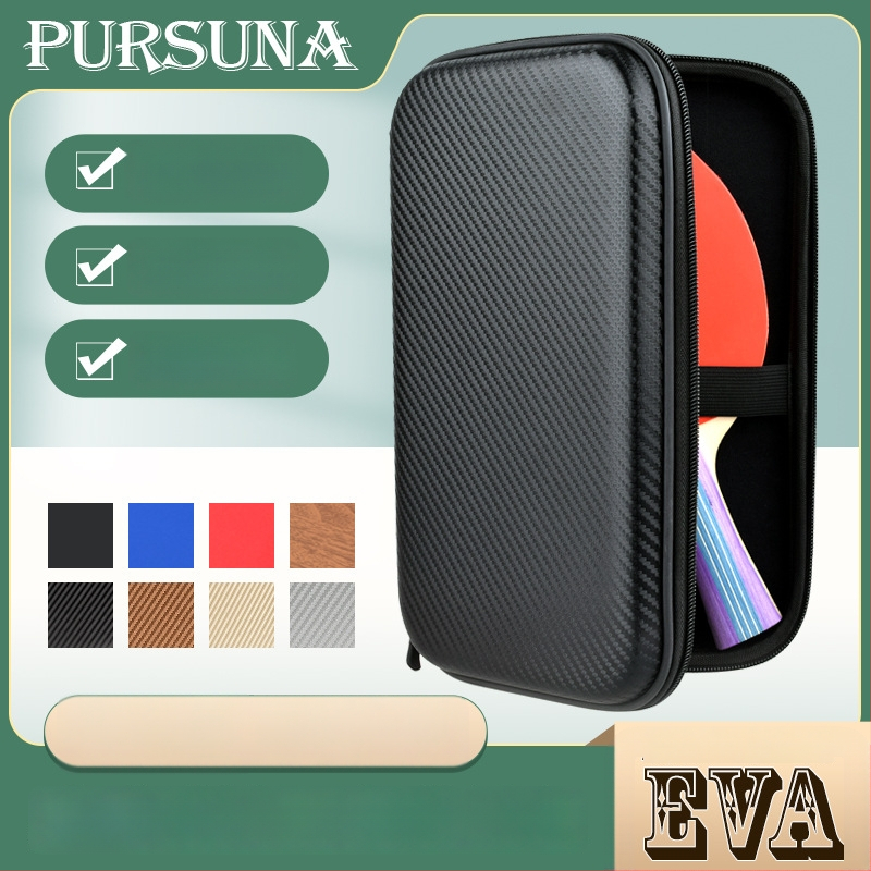 Psenner Geantă pentru tenis de masă cu husă dură pătrată pentru paletă, material EV compozit, personalizare, logo imprimat