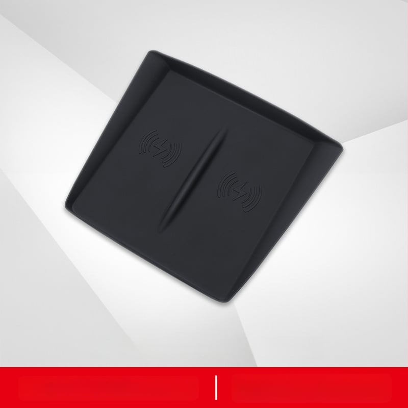 Silikona centra konsoles paliktnis Tesla Model 3 (2023) — pret-slīdēšana, zīmols Pure, drukāts logotips