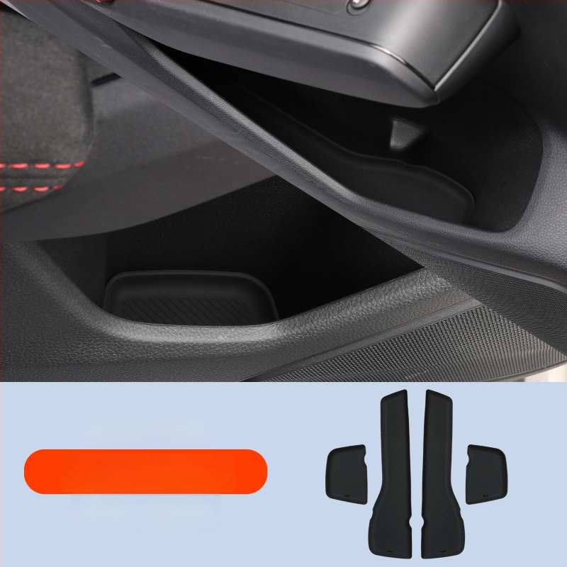 Silikona automašīnas iekšējie paklāji ar durvju krūžu turētāju un uzglabāšanas nodalījumu — bez pielāgošanas