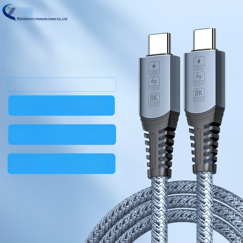 USB4 potpuno funkcionalan dvostruki USB-C kabel za podatke, 40Gbps, kompatibilan s Thunderbolt 4/3, PD 240W brzo punjenje, 8K prikazni kabel