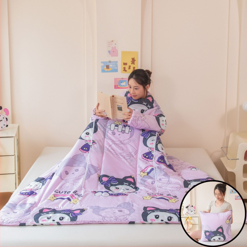 Mulangju одеяло-възглавница - полиестерен калъф, пълнеж от полиестерни влакна, сплайсвана тъкан, модерен минимализъм