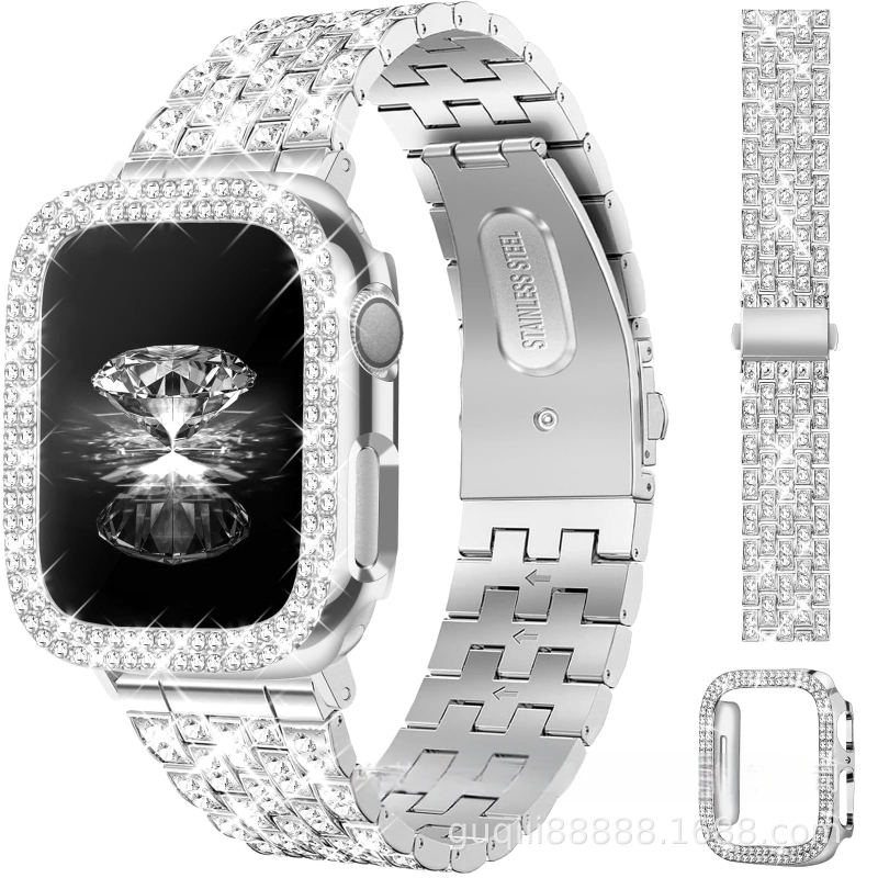 Metalni remen za Apple Watch s dijamantnom ukrašenjem i kopčom na klik