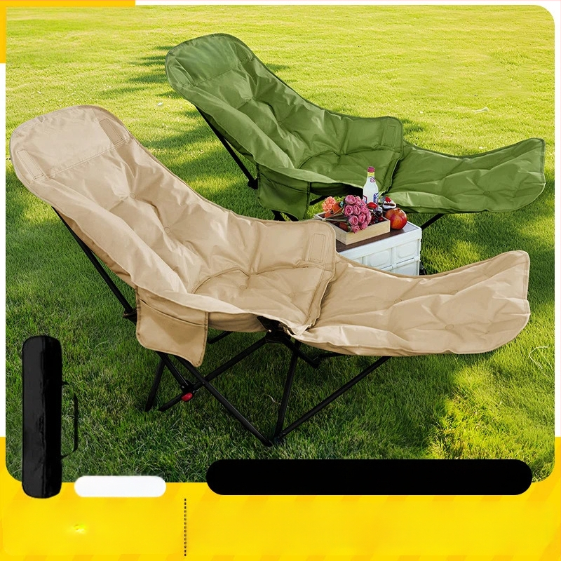 Moon Chair - lauko sulankstoma kėdė, rėmas iš anglies plieno,keturių padėčių reguliuojamas atlošas, medvilninė pagalvė, nešiojama stovyklavimo/pliažo kėdė