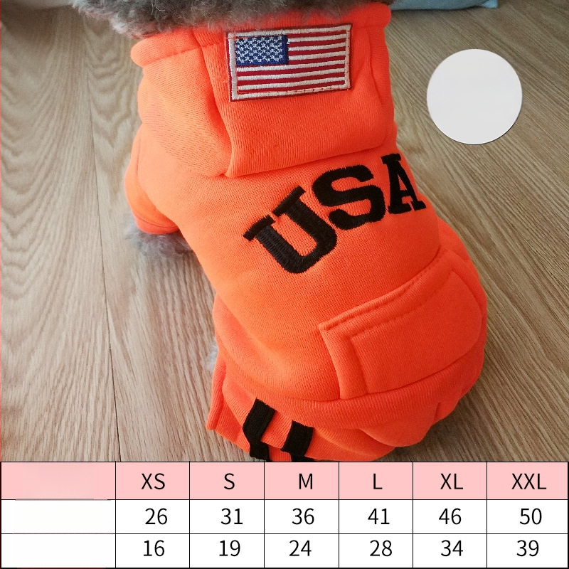 Зимно кучешко палто с качулка, полиестер, стил Leisure, Leshuang Pet Tools, облекло за домашни любимци