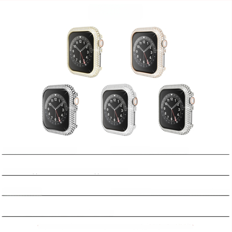 Apple Watch apsaugos dėklas su deimantinės liejimo rėmu – lydinio medžiaga, suderinamas su Apple Watch, svoris 10 g, prekės ženklas Yiqixin