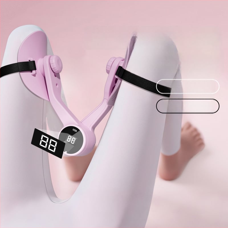 Antrenor de mușchi ai podeului pelvin pentru uz casnic, cu clemă pentru șold și susținere a interiorului coapselor — Materiale: PP, TPE, arc; Brand: Kyndini; Greutate: 360 g