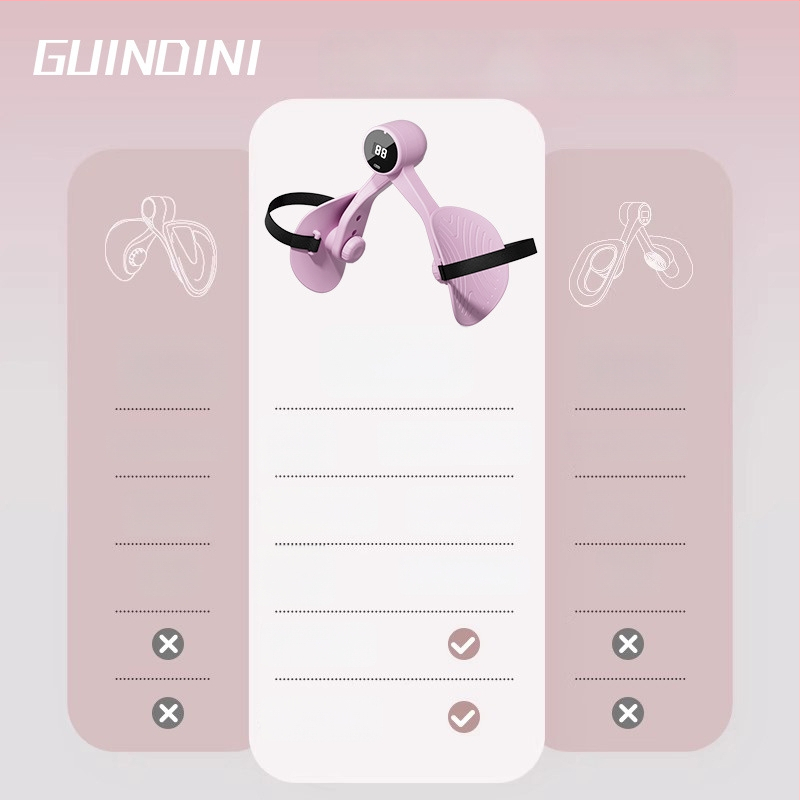 Antrenor de mușchi ai podeului pelvin pentru uz casnic, cu clemă pentru șold și susținere a interiorului coapselor — Materiale: PP, TPE, arc; Brand: Kyndini; Greutate: 360 g