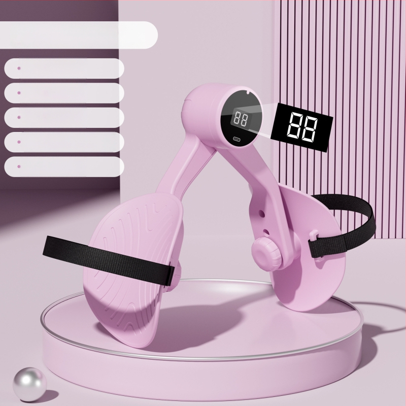 Antrenor de mușchi ai podeului pelvin pentru uz casnic, cu clemă pentru șold și susținere a interiorului coapselor — Materiale: PP, TPE, arc; Brand: Kyndini; Greutate: 360 g