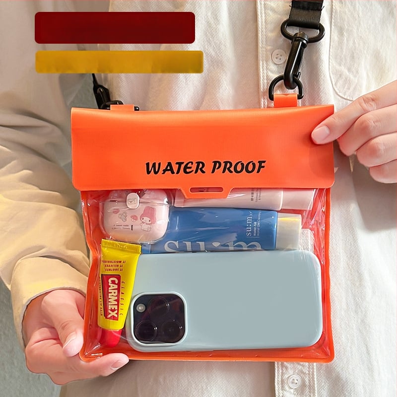 Vandeniui atspari mobiliojo telefono dėklas su jutikliniu ekranu, didelė talpa, PVC medžiaga, karšto presavimo konstrukcija, tinkama plaukiojimui.