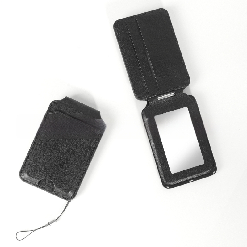 MagSafe suderinamas PU odos kortelių dėklas su magnetiniu kišeniu, siuvinėta konstrukcija — unisex telefono dėklas