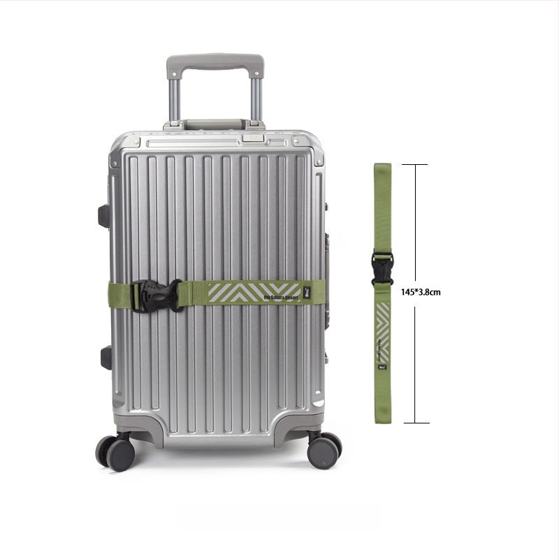 Dvigubo užsegimo lagamino diržas – dryžuotas nailonas, kasdienio kelionių stilius, 2025 ruduo, savas prekinis ženklas