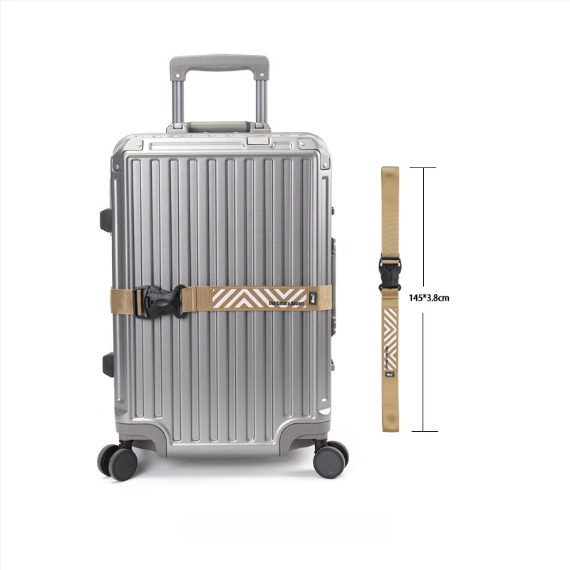 Dvigubo užsegimo lagamino diržas – dryžuotas nailonas, kasdienio kelionių stilius, 2025 ruduo, savas prekinis ženklas