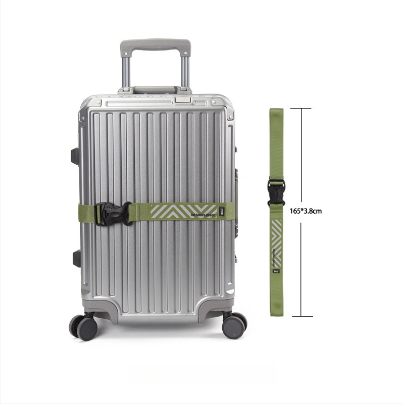 Dvigubo užsegimo lagamino diržas – dryžuotas nailonas, kasdienio kelionių stilius, 2025 ruduo, savas prekinis ženklas