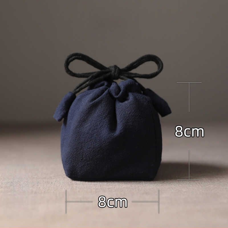 Geantă Erya de depozitare a setului de ceai pentru călătorii — sac din bumbac cu șnur pentru ceainic și cești, stil nou chinezesc, logo tipărit